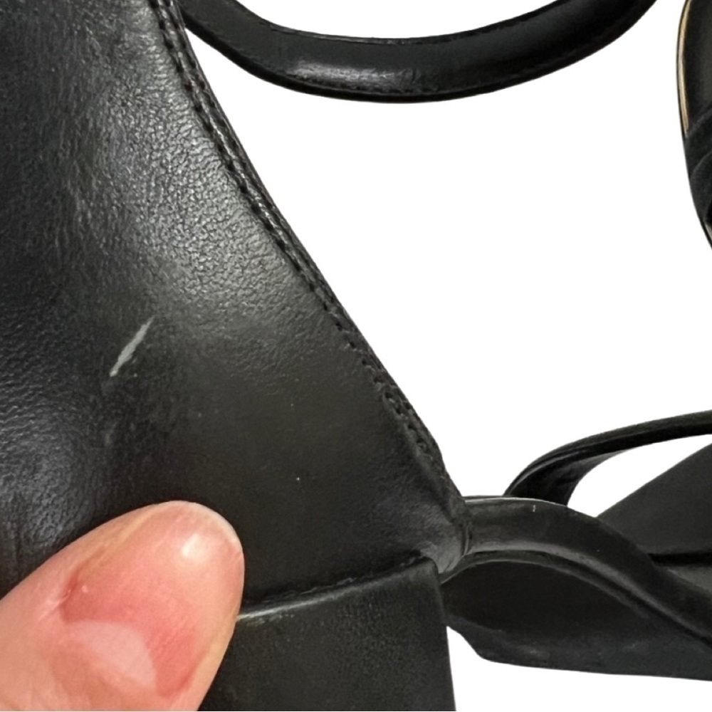 KENNETH COLE Reaction Lolita Embroidered Flower Heels Black Size 8.5 - Picture 7 of 7